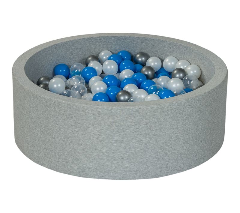 Piscine à Balles Aire De Jeu + 300 Balles Perle, Transparent, Bleu, Argent
