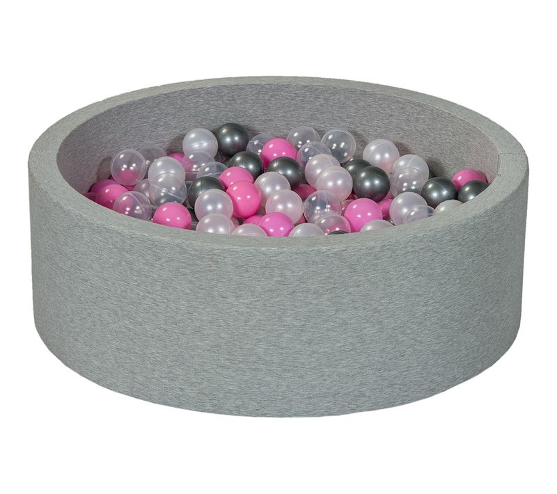 Piscine à Balles Aire De Jeu + 300 Balles Perle, Transparent, Rose Clair, Argent