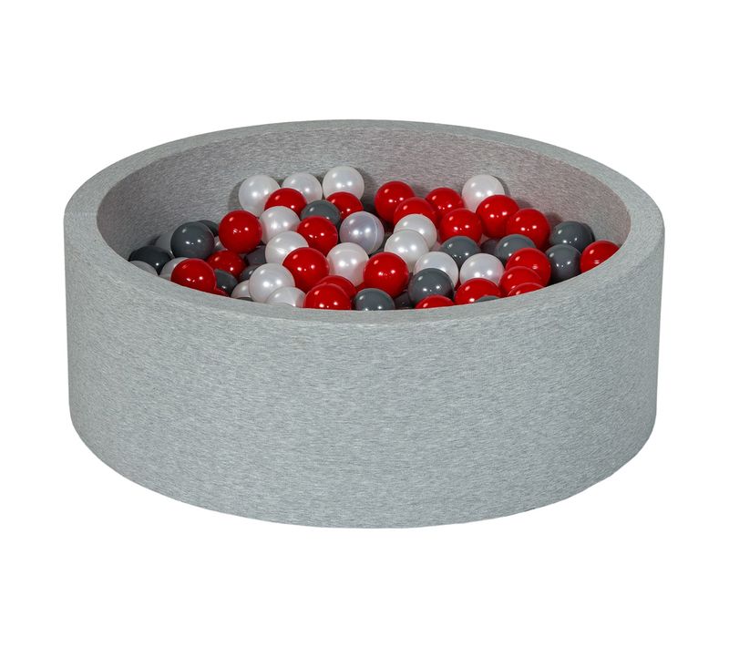 Piscine à Balles Aire De Jeu + 300 Balles Perle, Rouge, Gris