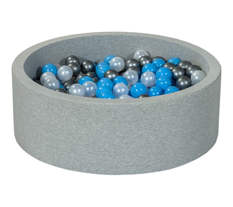 Piscine à Balles Aire De Jeu + 300 Balles Perle, Argent, Bleu Clair