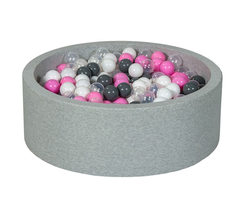Piscine à Balles Aire De Jeu + 450 Balles Blanc, Transparent, Rose Clair, Gris