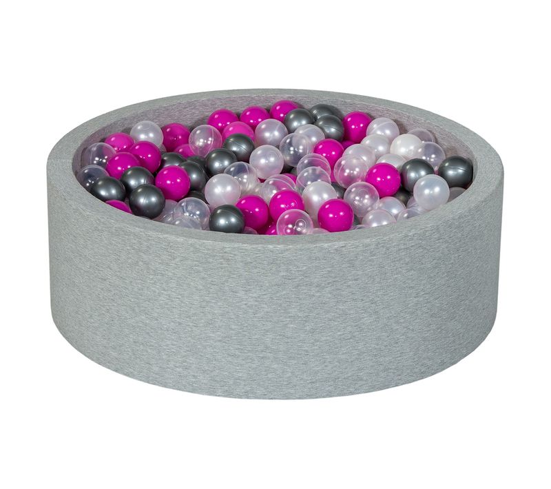 Piscine à Balles Aire De Jeu + 450 Balles Perle, Transparent, Rose, Argent