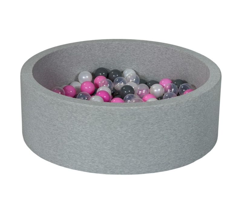 Piscine à Balles Perle, Transparent, Rose Clair, Gris - 200 Balles