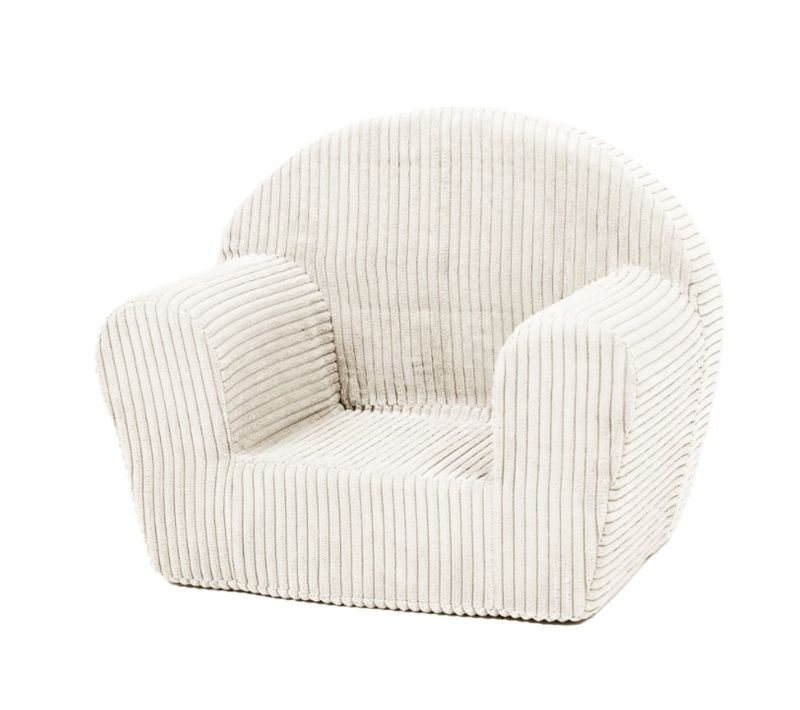 Fauteuil Piqué Enfant Crème Velours Côtelé