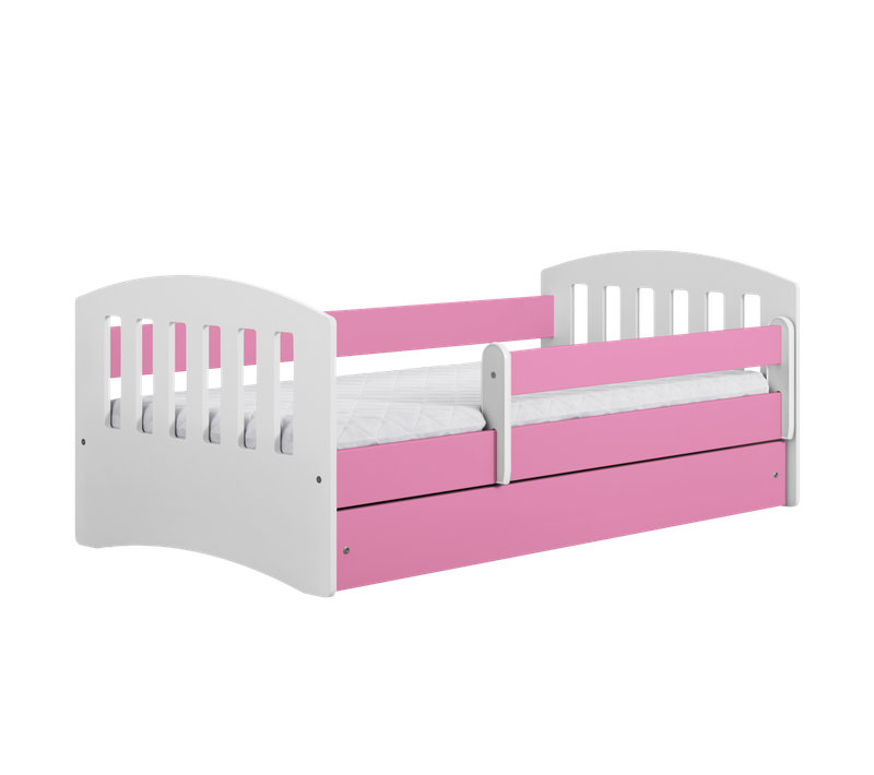 Lit Enfant à Barrière 180x80cm Avec Tiroir Et Matelas Inclus - Classic