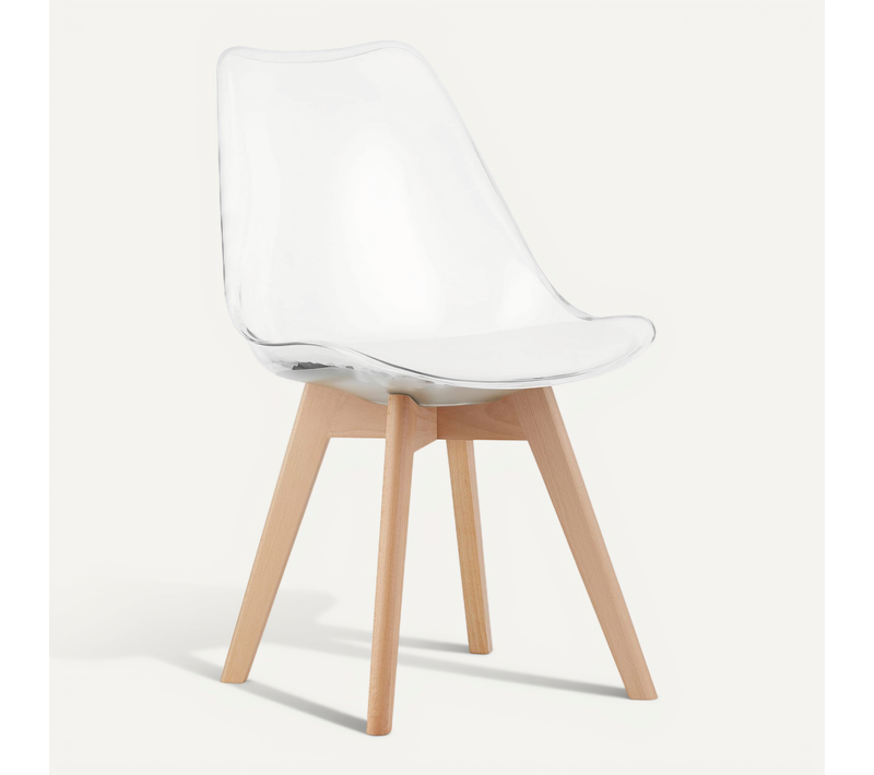 Chaise Mark - Transparente / Pieds En Hêtre Naturel X 1 45x45x50