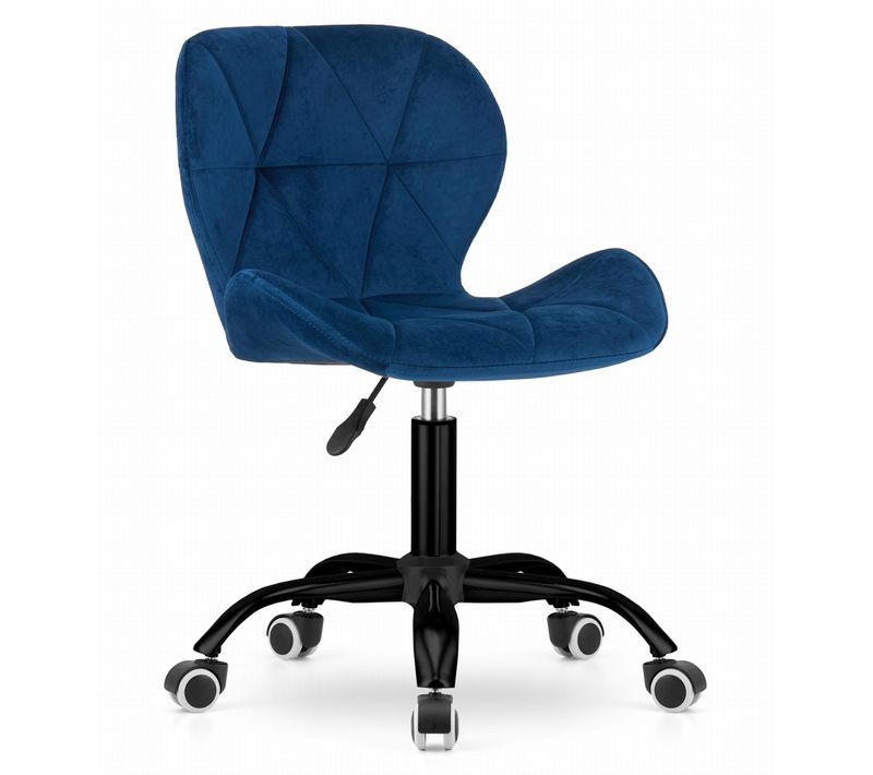Chaise De Bureau Noto Velours - Bleu Marine 46x46x52