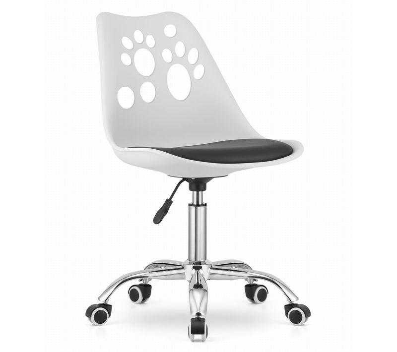 Chaise Pivotante Print - Blanc Et Noir 61x41x52