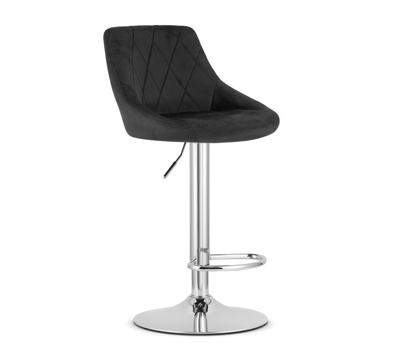 Hoker Kast - Velours Noir/base Chromée 49x35x47