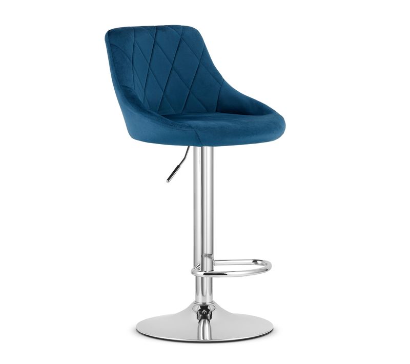 Hoker Kast - Velours Bleu Marine/base Chromée 49x35x47