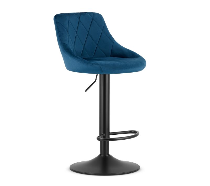 Hoker Kast - Velours Bleu Marine/base Noire 49x35x47