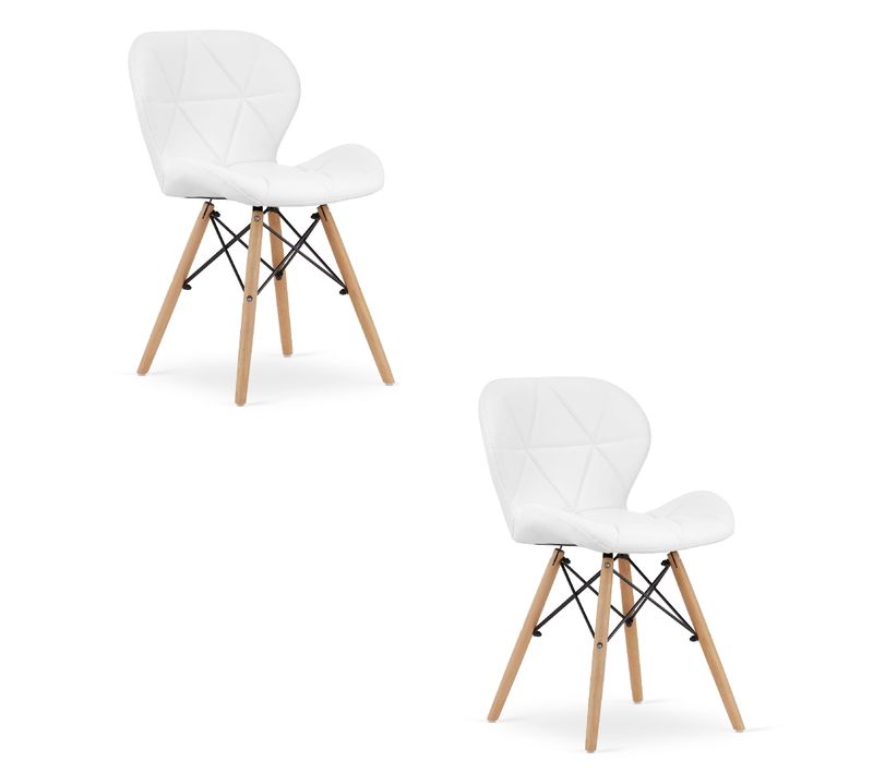 Chaise Lago Simili Cuir - Blanche X 2 46x46x52