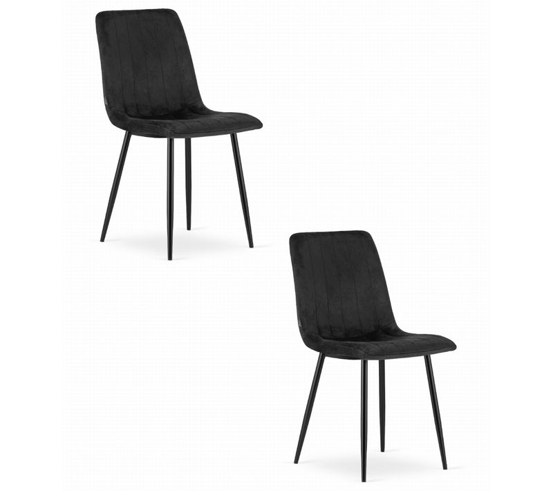 Chaise Lava - Velours Noir X 2 60x50x50