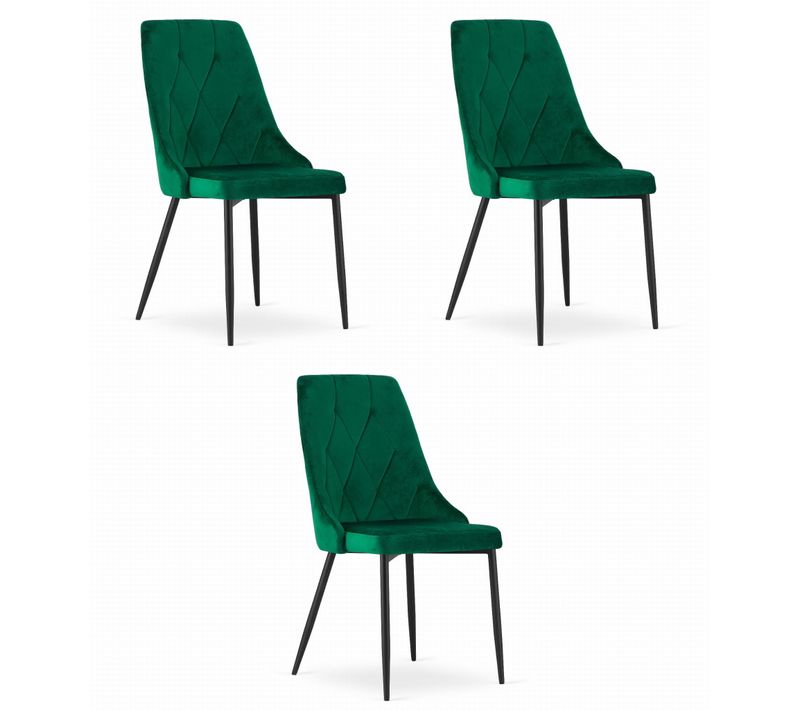 Chaise Imola - Velours Vert Foncé X 3 83x73x50