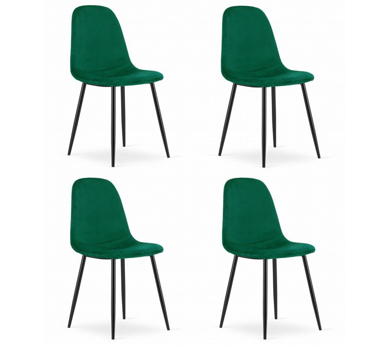 Chaise Como - Velours Vert Foncé X 4 61x46x65