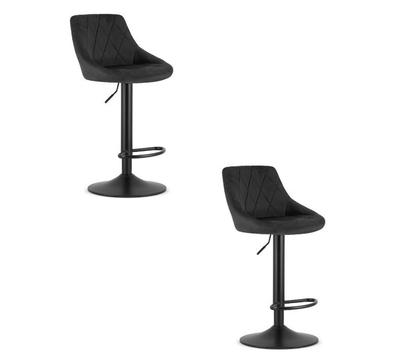 Hoker Kast - Velours Noir/base Noire X 2 54x40x49