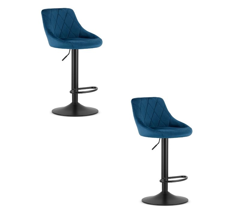 Hoker Kast - Velours Bleu Marine/base Noire X 2 54x40x49