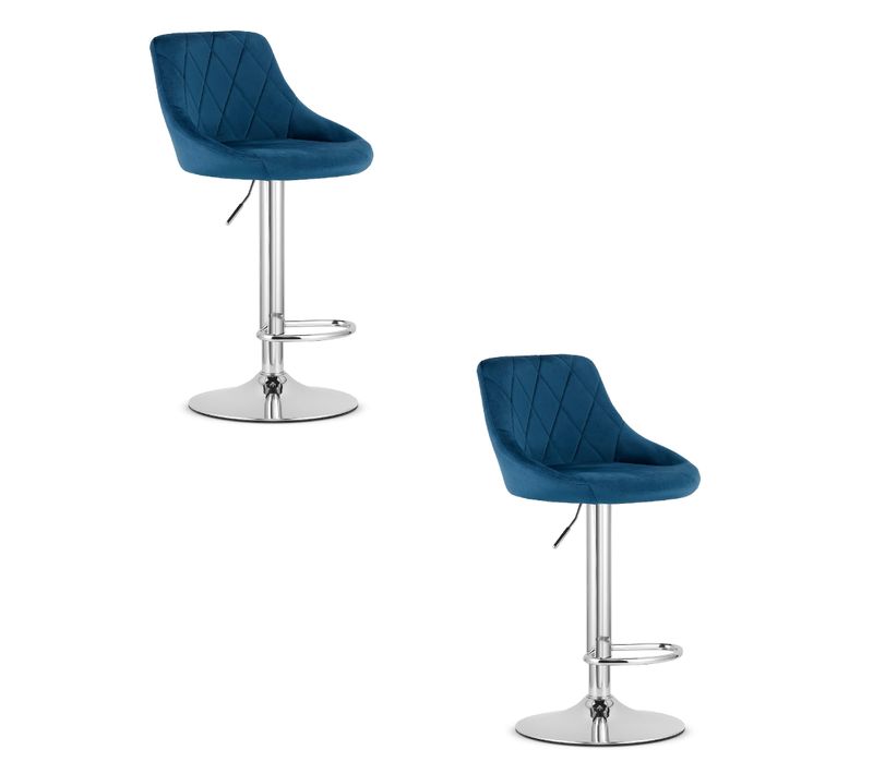 Hoker Kast - Velours Bleu Marine/base Chromée X 2 54x40x49