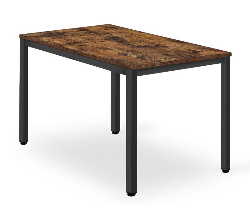 Table Tessa 120 Cm X 60 Cm - Rustique / Pieds Noirs 128x10x68
