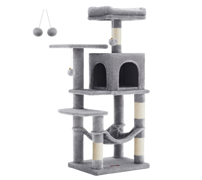 Arbre à Chat - Leobert - Gris Clair - 45 X 35 X 112 Cm