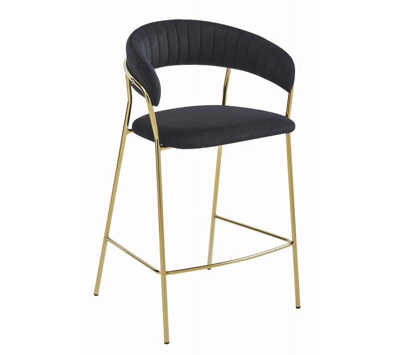 Hoker Badia - Velours Noir / Pieds Dorés X 1 84x56x56