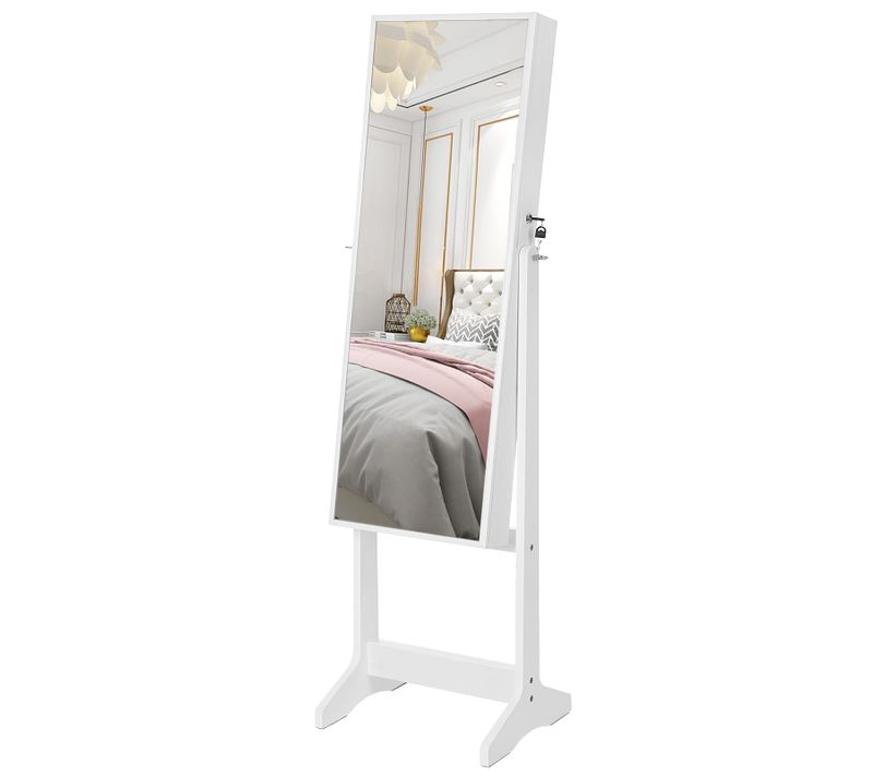 Meuble à Bijoux Sur Pied Avec Miroir 118x18x45