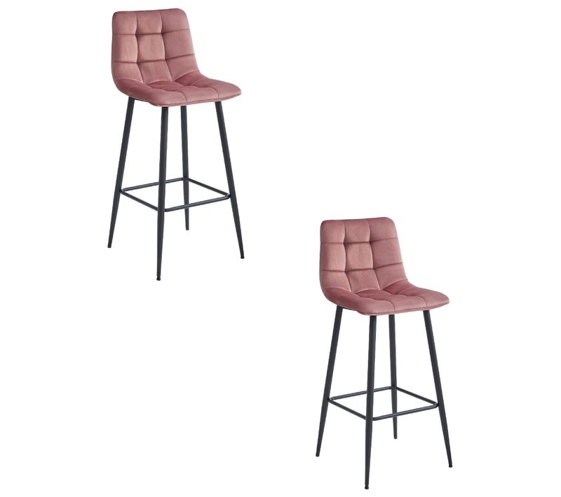 Hoker Arceto - Velours Rose Foncé / Pieds Noirs X 2 60x55x60