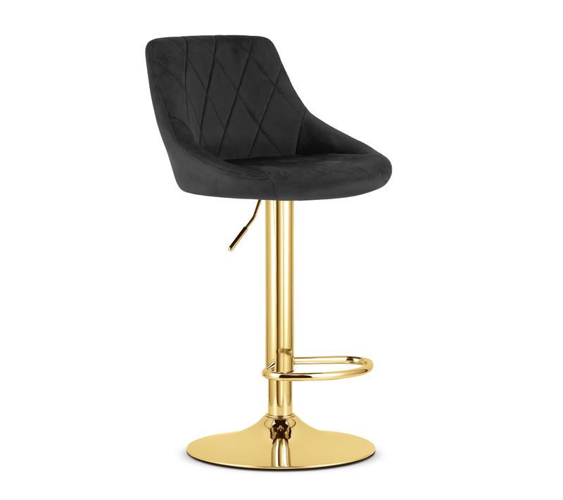 Hoker Kast - Velours Noir/base Dorée 49x35x47