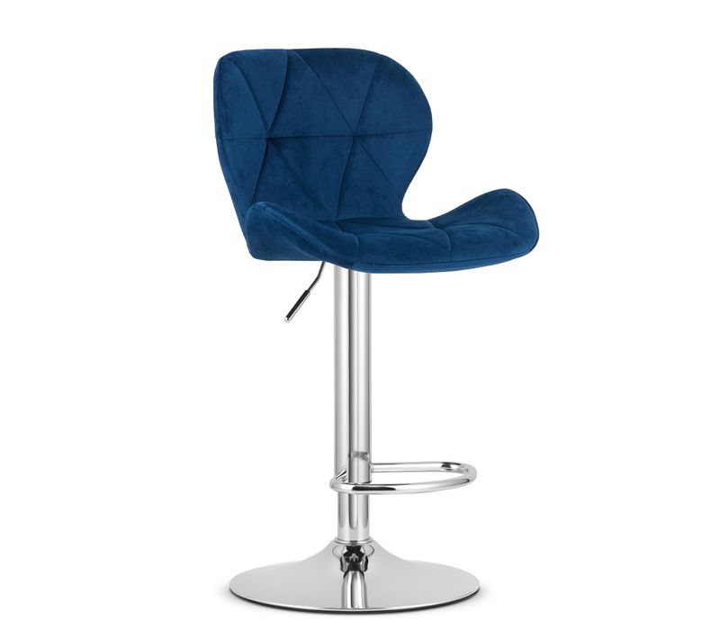 Hoker West - Velours Bleu Marine/base Chromée 49x35x47