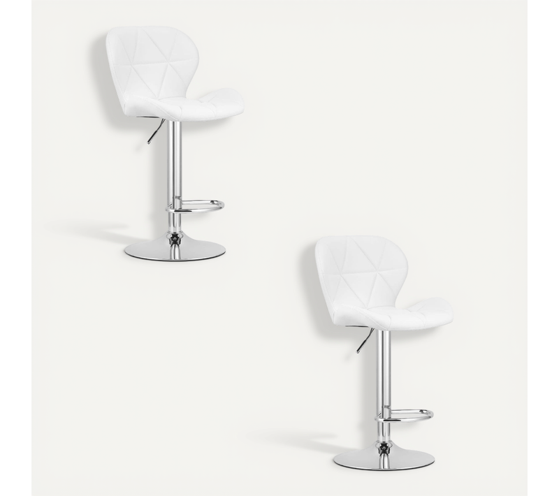 Hoker West - Similicuir Blanc/base Chromée X 2 50x48x45