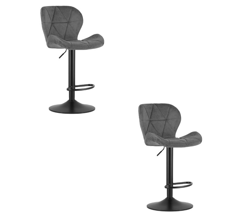 Hoker West - Velours Gris/base Noire X 2 50x48x45