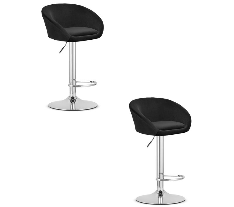 Hoker East - Velours Noir/base Chromée X 2 52x54x49