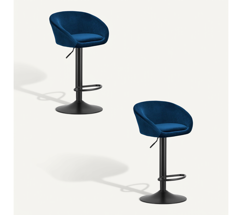 Hoker East - Velours Bleu Marine/base Noire X 2 52x54x49