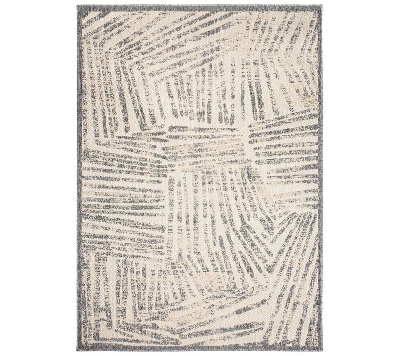 Tapis Extérieur Intérieur Gris Beige Rayures 3d 120 X 170 Cm Viera