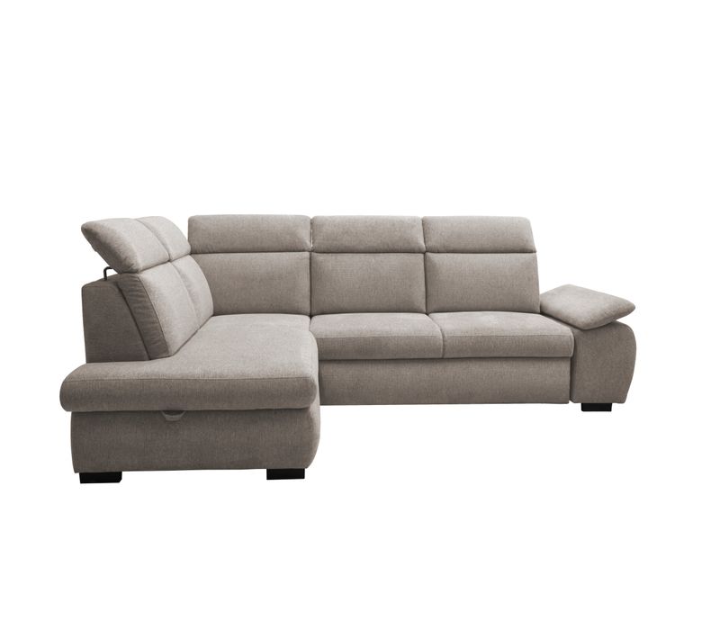 Canapé d'angle convertible COLBY coloris stone gauche