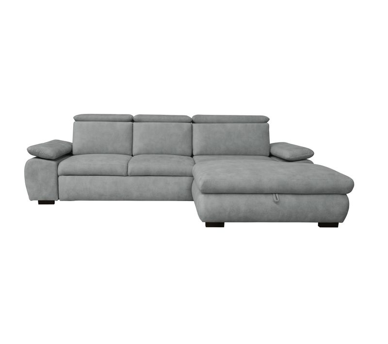 Canapé d'angle convertible COLBY terminal à droite coloris grey