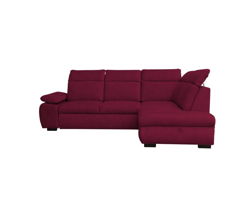 Canapé d'angle convertible COLBY coloris burgundy droit