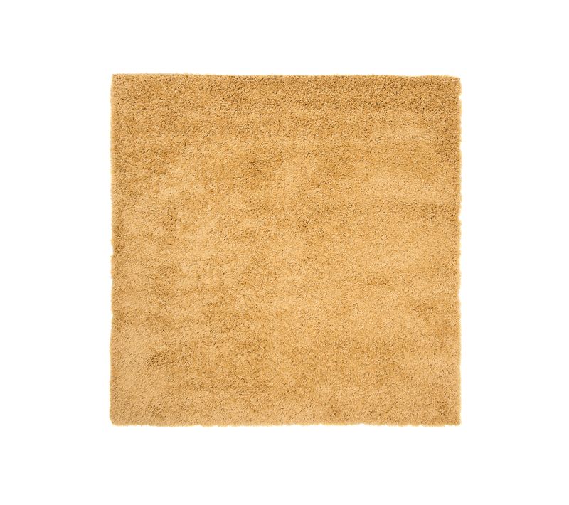 Tapis Carré Jaune Moutarde Moelleux Poil Long Shaggy 200 X 200 Cm