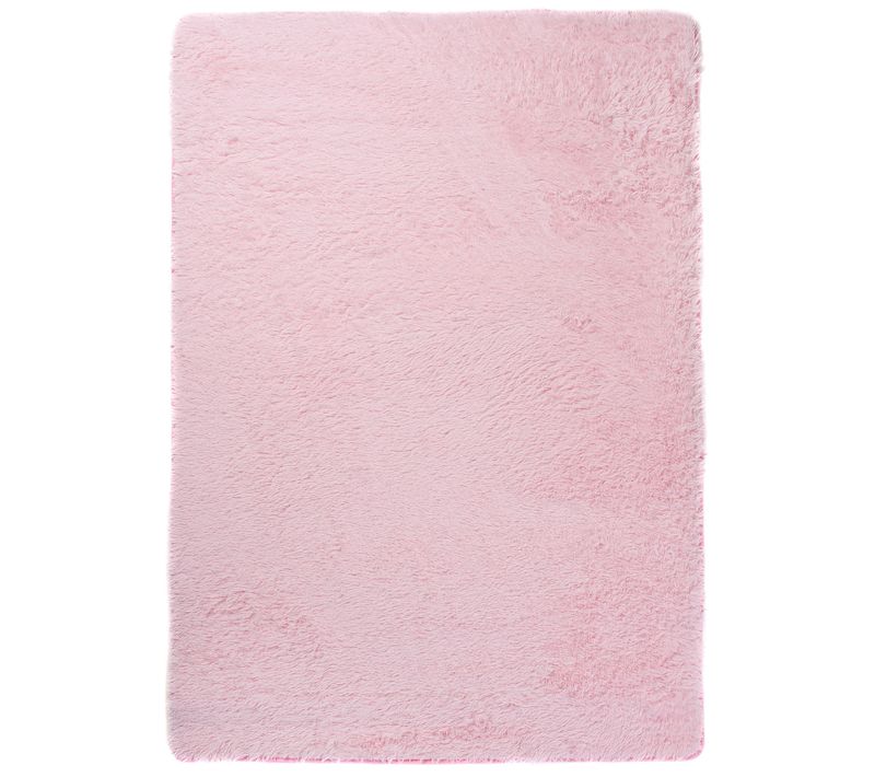 Tapis Salon Chambre Antidérapant Bébé Rose Clair Uni Shaggy Super Doux Doux 120x170 cm