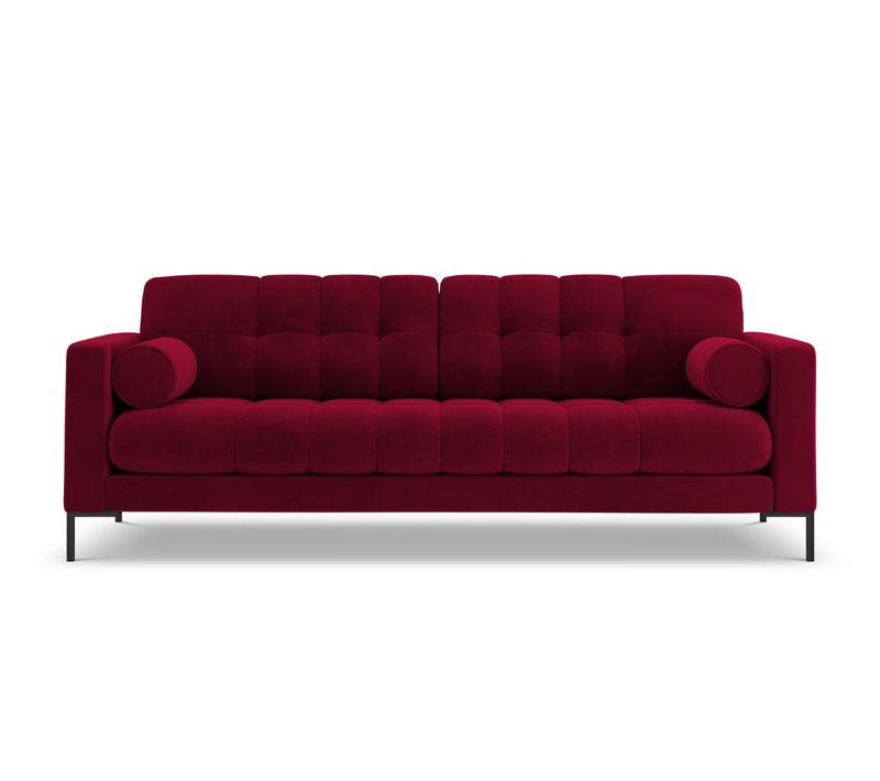 Canapé "bali" 4 Places En Velours Rouge