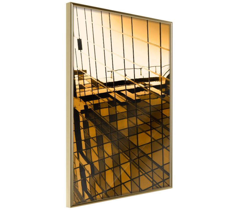 Affiche Murale Encadrée "steel And Glass Yellow" 40 X 60 Cm Doré