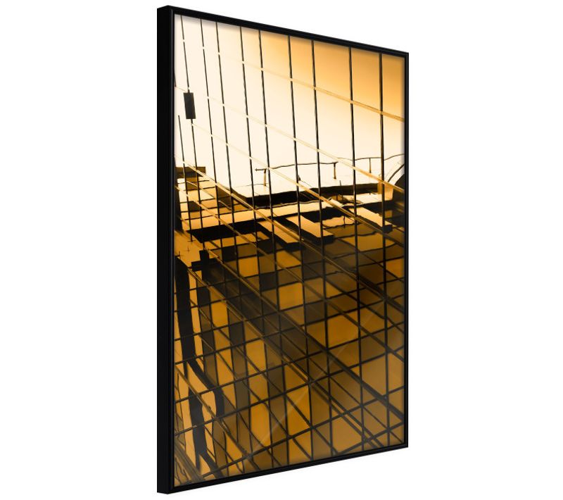 Affiche Murale Encadrée "steel And Glass Yellow" 30 X 42 Cm Noir