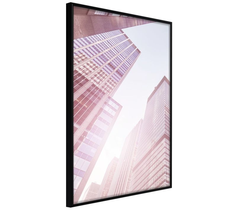 Affiche Murale Encadrée "steel And Glass Pink" 40 X 60 Cm Noir