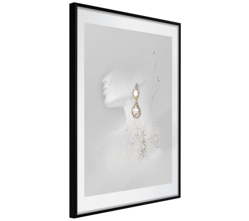 Affiche Murale Encadrée "jewelry Is The Best Gift" 30 X 42 Cm Noir