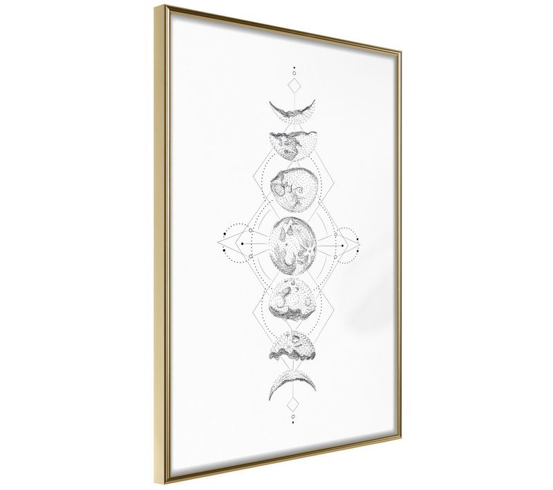 Affiche Murale Encadrée "silver Globe" 30 X 42 Cm Doré