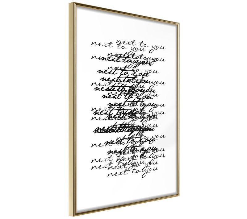 Affiche Murale Encadrée "love Letter" 21 X 30 Cm Doré