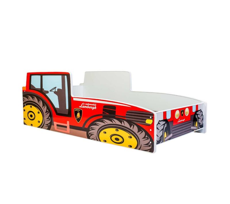 Lit Enfant Tracteur Rouge 160x80 - Lit Amusant Et Pratique