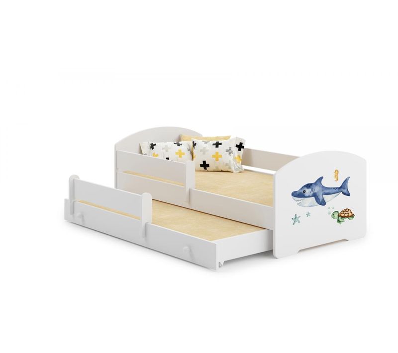 Lit Enfant Luk 160x80 Requin Gigogne Avec Matelas