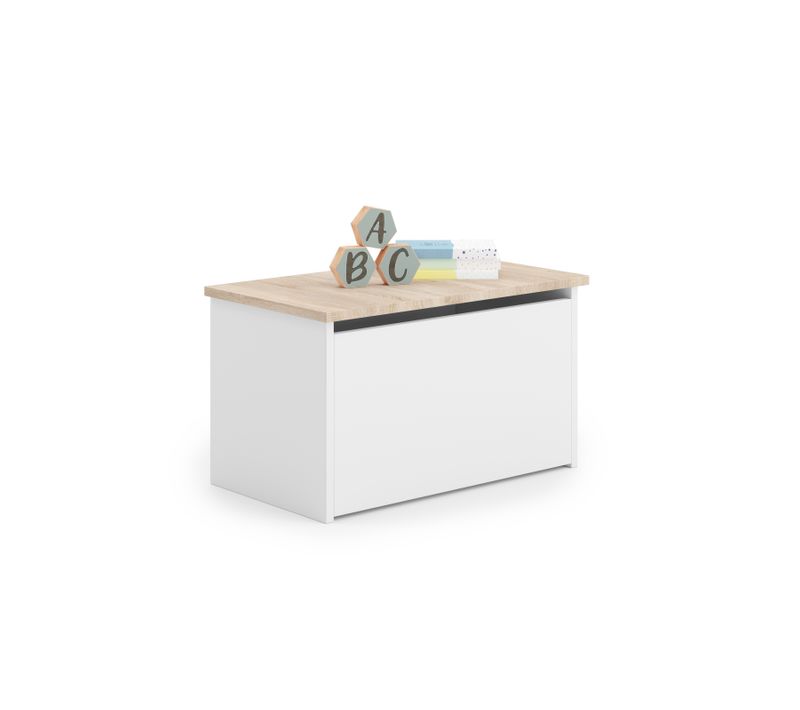 Coffre À Jouets Daria / Conteneur De Jouets Blanc/naturel