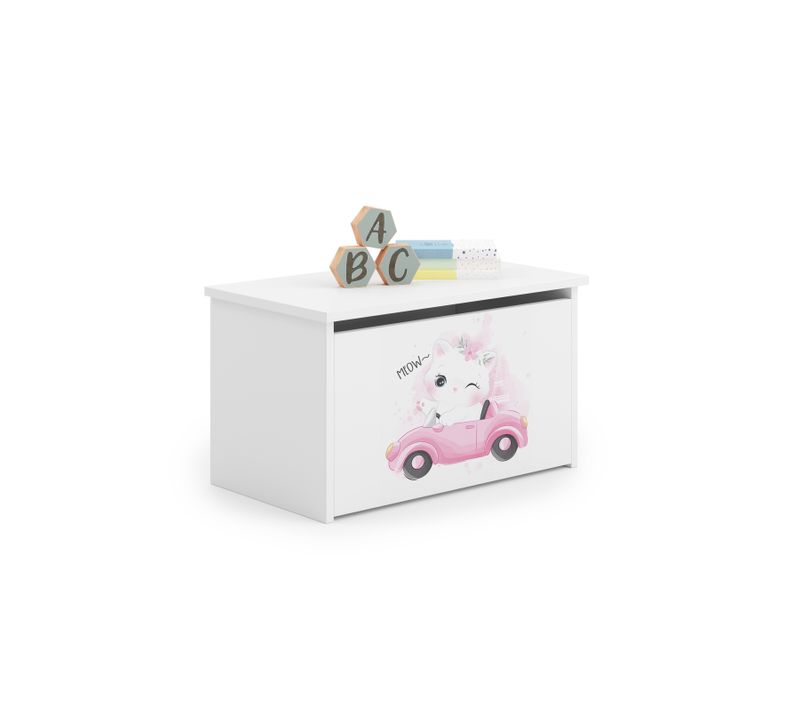 Coffre À Jouets "daria" / Conteneur De Jouets Blanc